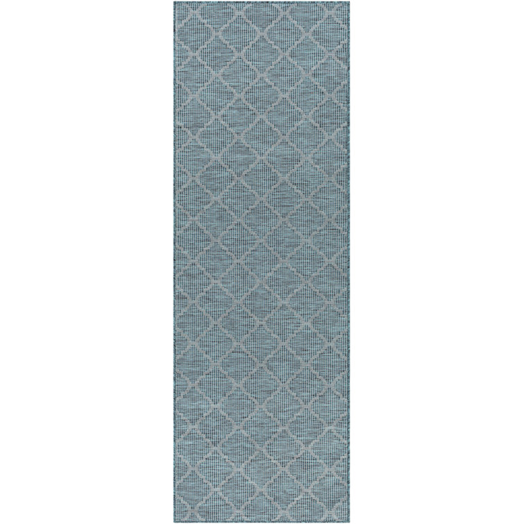 Winston Porter Brimberry Geometric Blue Indoor / Outdoor Area Rug Wayfair